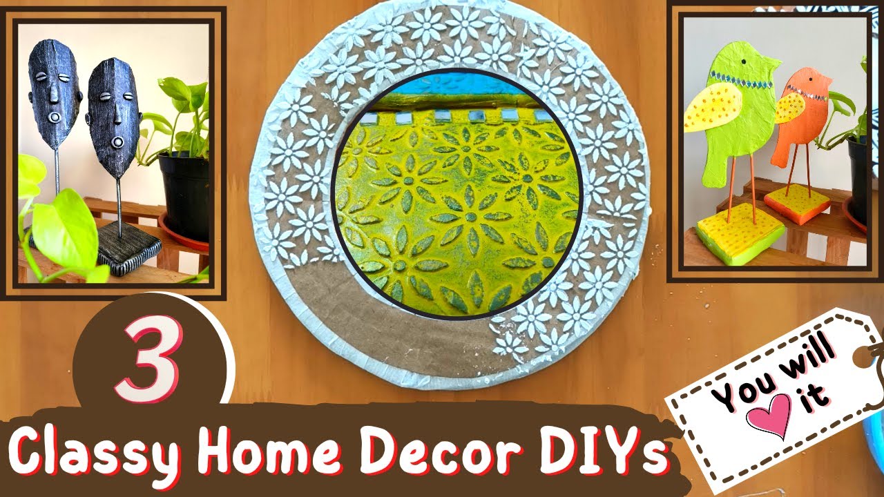 3 Cardboard Crafts for Home Decor | DIY Cardboard Craft Ideas