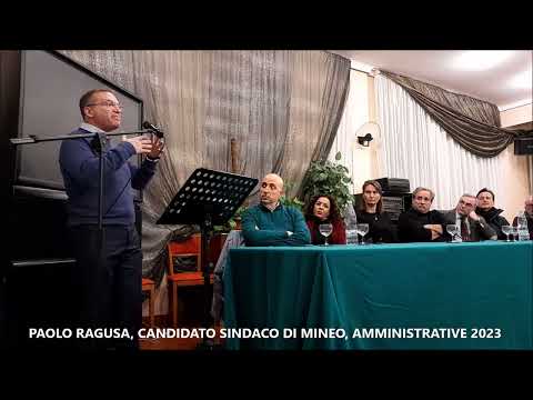 Video: (VIDEO) Paolo Ragusa ha accettato di candidarsi a Sindaco di Mineo alle prossime elezioni amministrative: "Sarò il Sindaco del fare, sarò il Sindaco di tutti" (il suo intervento, all'incontro pubblico di sabato 25 febbraio 2023, Ristorante Shalimar)