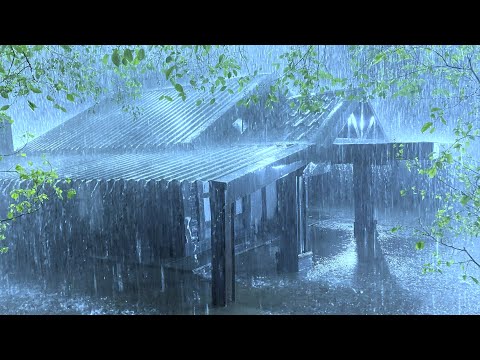 Immerse Yourself in Fast Asleep with Powerful Thunder & Heavy Rain Pouring Down on the Old Tin Roof