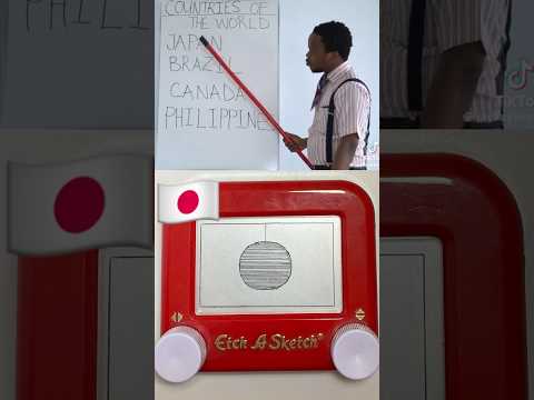 🇯🇵🇧🇷🇨🇦🇵🇭 on an Etch A Sketch #funny #art #challenge #etchasketch