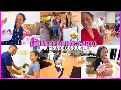 VLOGÃO da VIDA REAL com BEBÊ de 8 DIAS + CHÁ de PICÃO - EM MEIO AO PÓS PARTO,UMA GRANDE CONQUISTA‼️🥹