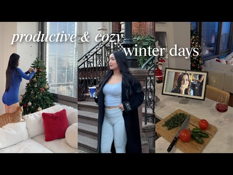 cozy winter arc vlog☁️ | decorating my apartment, healthy habits, cooking, & self care vibes