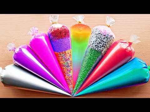 Making Slime with Piping Bags! Most Satisfying Slime Video ASMR #ASMR #PipingBags