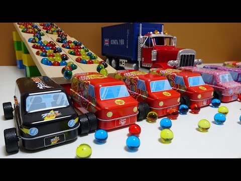 Marble Run Race☆HABA Slope & Black Thunder Chupa Chups Car, Retro Truck