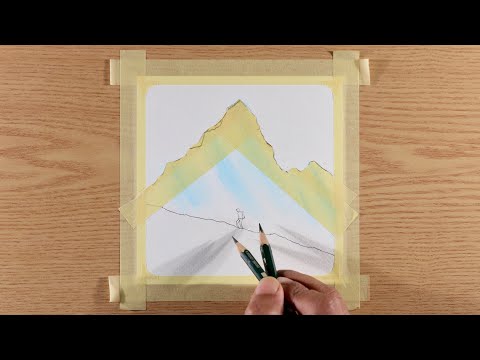 Easy Snow Mountain / Drawing with Oil Pastels / Step by Step