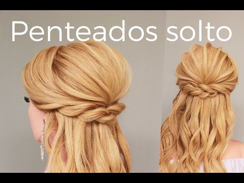 Penteado princesa solto, half up hairstyles, semirecogido