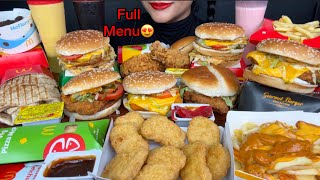 ASMR EATING FULL MCDONALDS MENU,MC CHICKEN BURGER,MAHARAJA MCBURGER,CHICKEN NUGGETS,CHEESY FRIES