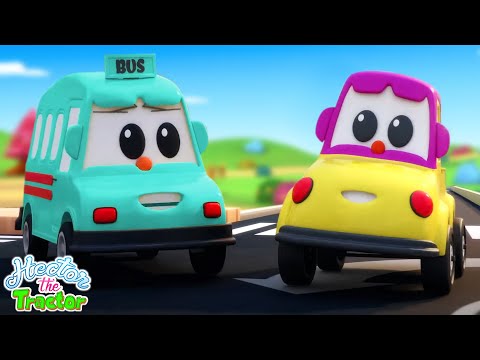 Wheels on the Bus + Collection of Best Hector the Tractor Nursery Rhymes and Vehicle Songs