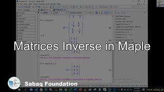 Matrices Inverse in Maple