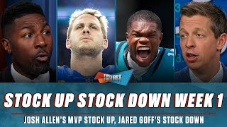 Stock Up, Stock Down for Week 1: Travis Hunter, Jared Goff, Josh Allen | FIRST THINGS FIRST