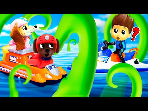 Pattuglia delle zampe salva Ryder! Incidente al mare! Video per bambini. Scuola Allegra Paw Patrol