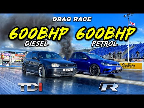 PETROL vs DIESEL.. NITROUS MK4 GOLF TDI vs FORGED MK7 GOLF R