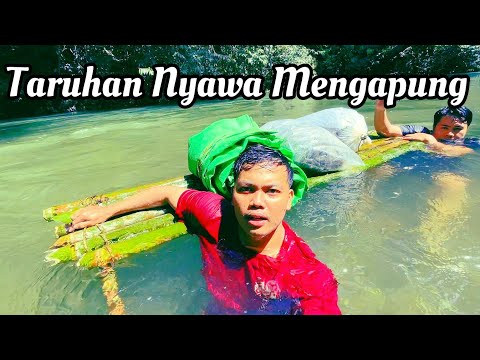 Camping Hulu Sungai - Berburu Ikan Malam Hari Pulang Menggunakan Rakit Kecil Bersama @kenyalang96