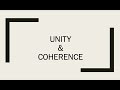 Paragraph Coherence and Unity Concepts