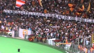 Roma Fiorentina - striscione curva sud live