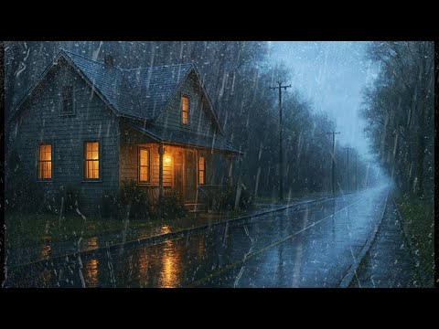 Rainy Evening by a Quiet Road — Calm and Cozy Ambience