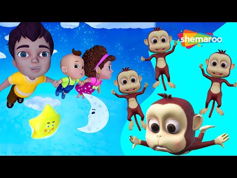 Twinkle Twinkle Little Star + Five Little Monkey  3D Rhymes & Kids Songs | Shemaroo Kids Junior