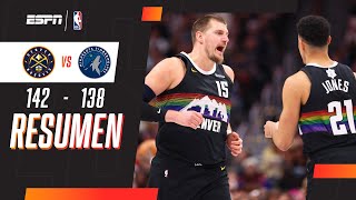 AJUSTADO TRIUNFO DE LOCAL DE DENVER ANTE MINNESOTA | Nuggets 142-138 Timberwolves | RESUMEN