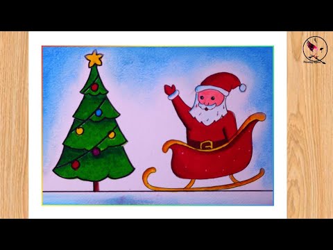 Merry Christmas easy drawing / Christmas drawing easy / Santa Claus drawing step by step