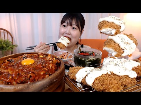 매운양념 가득 낙지덮밥 직접만든 통통한 생선까스 시원한오이냉국 먹방 Spicy Octopus with Rice Fish Cutlet Koreanfood Mukbang