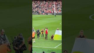 Ezri Konsa is unveiled at the Emirates before Arsenal’s 3-0 Premier League win over Coventry. #AFC