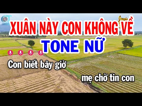 Karaoke Xuân Này Con Không Về Tone Nữ ( A ) Nhạc Tết Mới Nhất 2025 | Karaoke Tuấn Kiệt