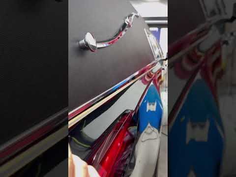 Making custom Double Pinstripes for this Cadillac in subtle gold finish