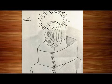 how to draw obito uchiha step by step || how to draw obito uchiha with mask #Anime #Obito #Drawing