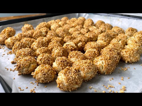 Çay Saatlerimin Yıldızı Susamlı Kurabiye Tarifim!Denedikten Sonra Göreceksiniz Asla Bayatlamıyor 🌸