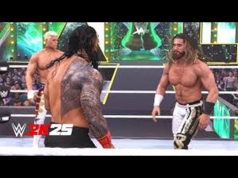 WWE 2K25 - Cody Rhodes Vs Roman Reigns Vs Seth Rollins For The WWE Title I Best Triple Threat Match!