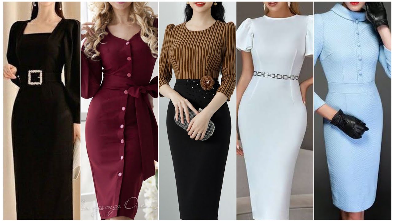 Amazing Casual Office Wear Plain Bodycon Dresses Outfit Ideas For Girls New Collection