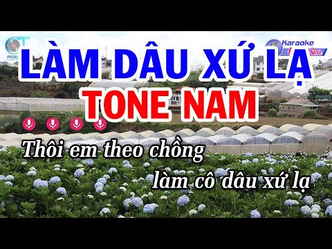 Karaoke Làm Dâu Xứ Lạ Tone Nam ( Bbm ) Nhạc Sống Hay || Karaoke Đồng Sen