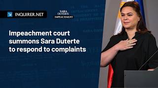 YouTube video thumbnail: Impeachment Court Summons Sara Duterte to Respond to Complaints