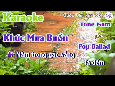 Karaoke Khúc Mưa Buồn | Pop Ballad | Tone Nam (D#m) | Quốc Dân Karaoke