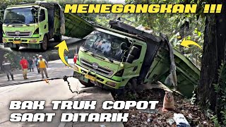 Menegangkan !!! Bak Truk Sampai Copot Saat Ditarik, Semua Panik ???