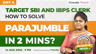 TARGET IBPS vs SBI CLERK | HOW TO SOLVE PARAJUMBLE IN 2 MINS?? | DAY 1 | BY PRISCILLA MAAM