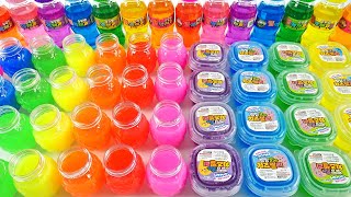 Satisfying Video How to make Rainbow Store Bought Slime Mixing All My Slime Smoothie Cutting ASMR