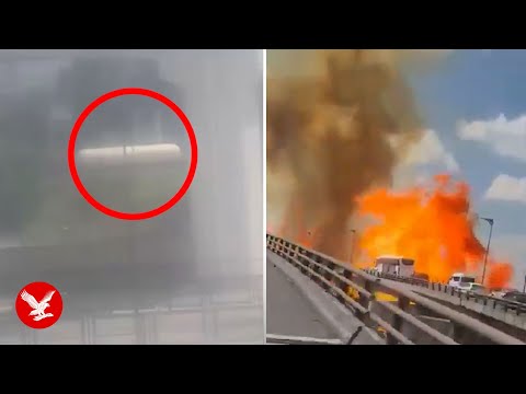 YouTube video thumbnail: Gas Tanker Overturns in Deadly Explosion on Mexico City Highway