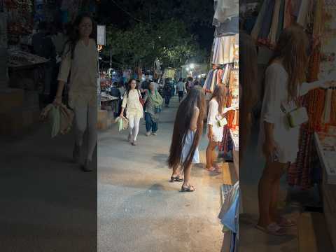 Public reaction in Rishikesh 🥰♥️ #longhair #longhairgirl #trendingshorts #shortsvideo