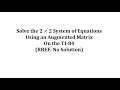 Understanding Augmented Matrices and Systems of Equations