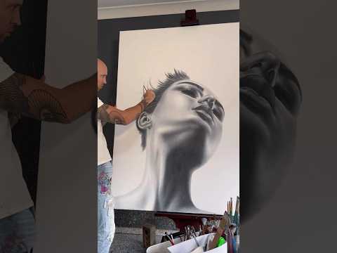 Ashvin Harrison Artist Creating A Wild Portrait before a tour of Europe in September #artshow #art