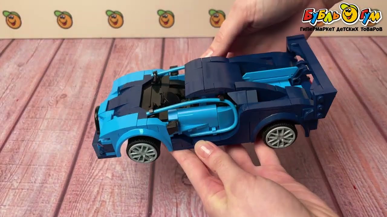 Конструктор Спорткар Blue Race Car на батарейках  325дет - видео