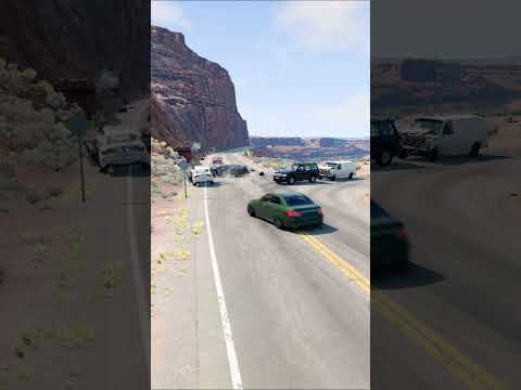 Realistic Highway Car Crashes #173 #beamngcarcrash #beamngdrive #beamngcrashsimulator #automobile