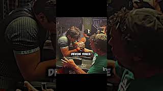 🔥☠️ DEVON LARRATT VOICE VS  BRO VOICE POWER ARM WRESTLING #trending #sports😱