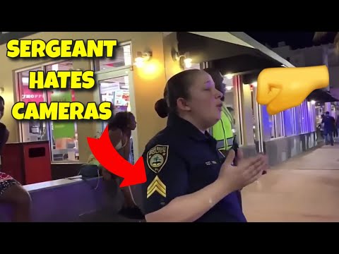 Female Sergeant Hates Cameras And Shows Her Tyrannical Side