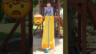 How many Trick Shots can Blippi do on a SLIDE🛝!? #shorts