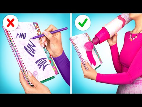 わあ！普通のペン vs. ジャンボマーカー！😱✏️ 巨大学用品チャレンジ！