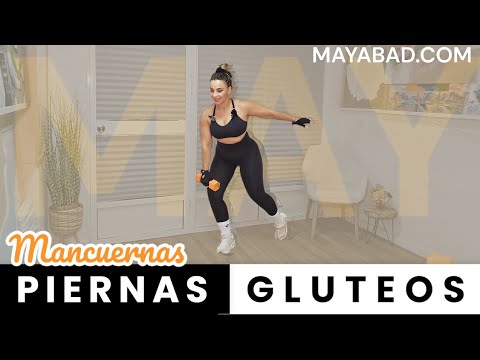 LOS MEJORES Ejercicios para Glúteos Redondos 🍑 Piernas delgadas 🦵 GAP 11 MIN con Mancuernas  - 1698