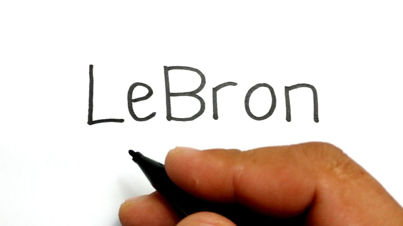 NBA, How to turn words LeBron into LEBRON JAMES, basketball lakers player - LET'S DRAW