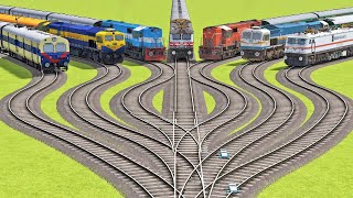 ⛔️Danger⛔️ Curved Railroad Crossing Trains On Bumpy Tracks | Train Simulator Game Video #railroad